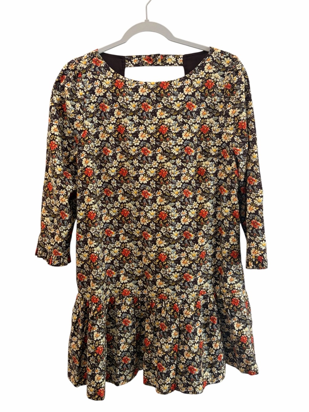 Free People The Avenue Country Cowgirl Boho Chic Fall Floral Mini Dress Size M